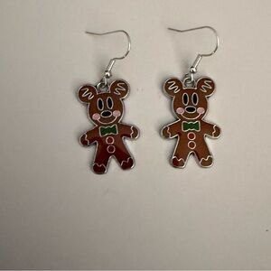Mickey Mouse Gingerbread Man Earrings